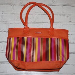 🌈 SACHI Insulated Market & Beach Striped Tote Bag
